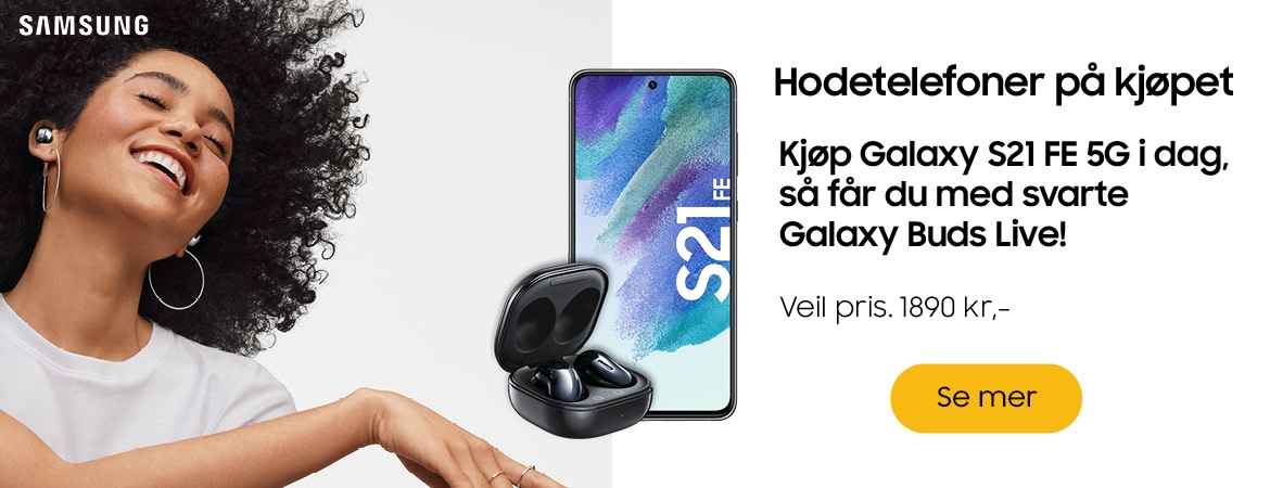 Samsung Galaxy S21 FE med Buds Live på kjøpet
