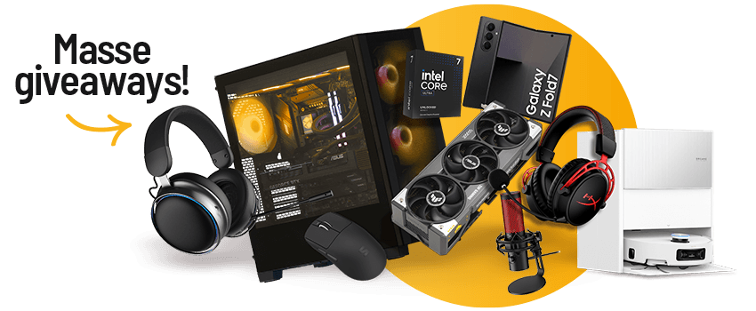 Bilder av premier som man kan vinne på streamen.