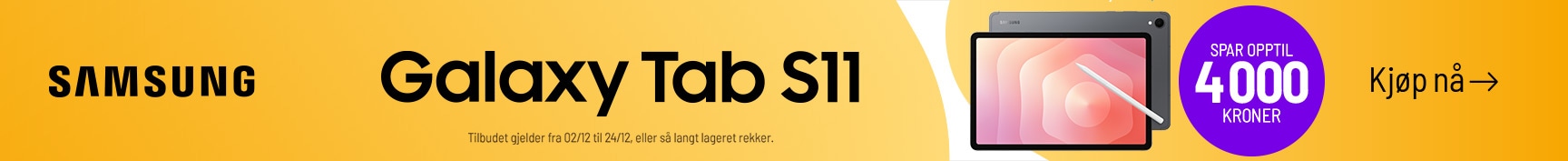 Ekstra gode priser på Samsung Tab S11