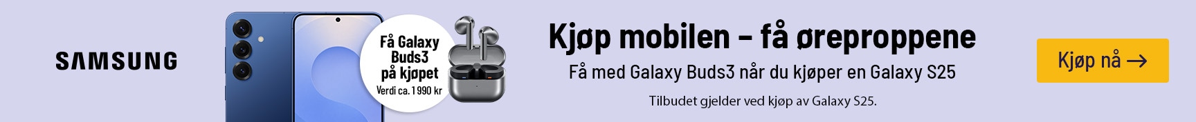 Kjøp S25 og få ørepropper på kjøpet