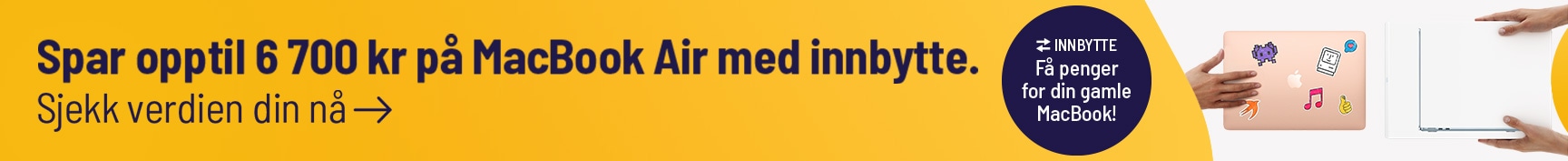 Spar opptil 6700kr på MacBook Air med innbytte - sjekk verdien din nå!
