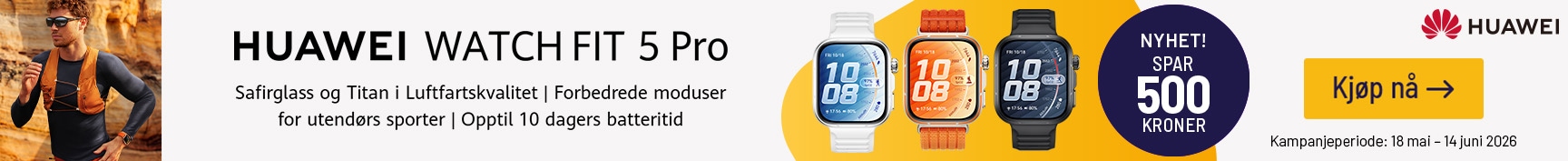 Nye Fit5 Pro er her, kjøp nå og få 500kr i rabatt.