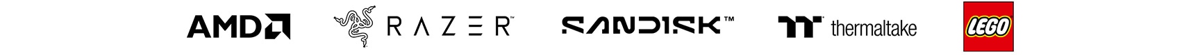 Sponset av AMD, Razer, Sandisk, Thermaltake og LEGO.
