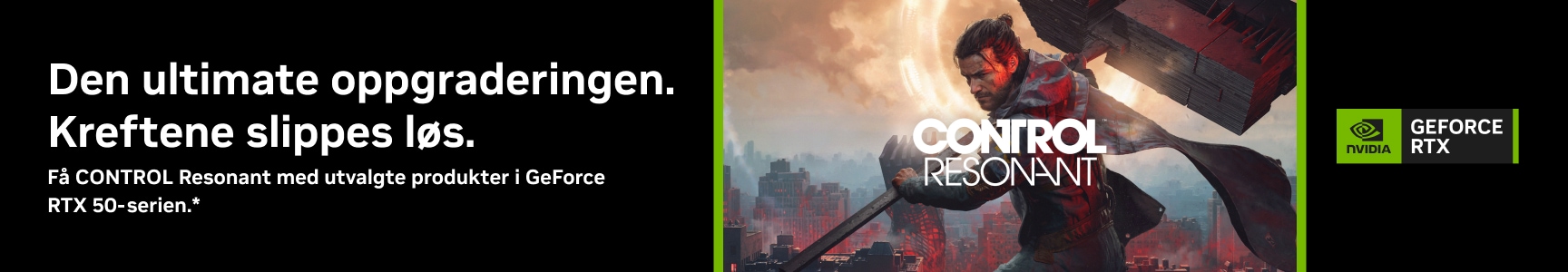 Få Control resonant med utvalgte produkter i geforce rtx 50- serien
