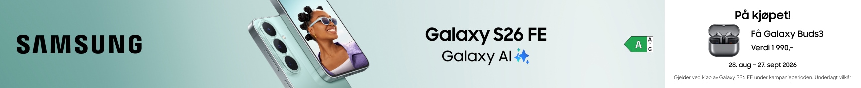 kjøp Samsung Galaxy S26FE få med Galaxy buds3