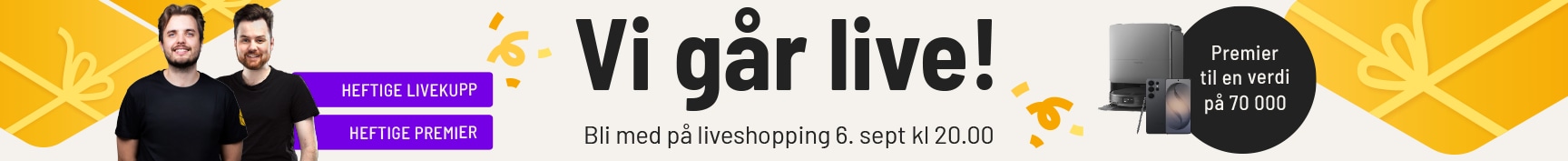 Vi går live 6. September