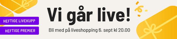 Live Shopping søndag 6. september kl. 20:00
