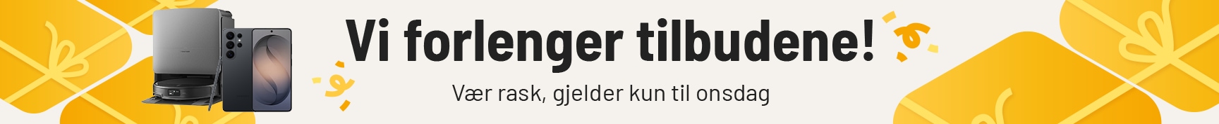Vi forlenger tilbudene