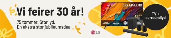 Jubileums tilbud! få med TV + surroundlyd