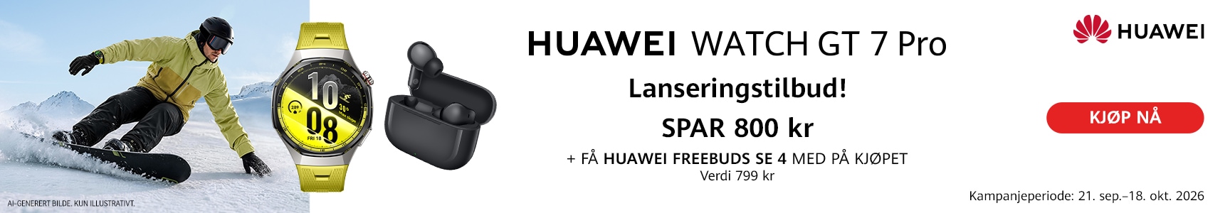 Huawi watch gt 7 pro lanserings tilbud