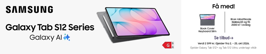 Få 2000kr rabatt på nye S12+ eller S12 ultra med koden Galaxy12