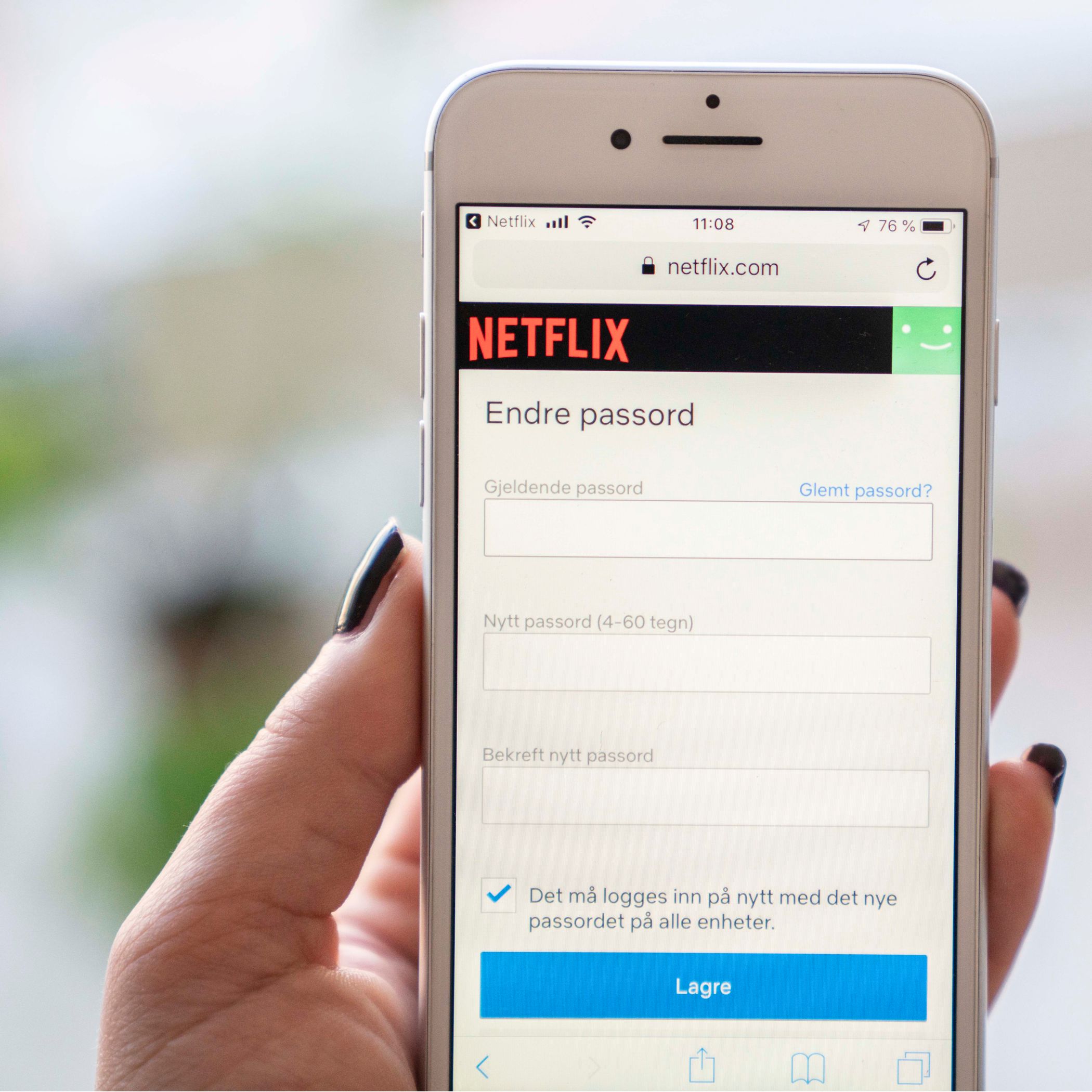Bytt passord slik at bare du kommer inn
