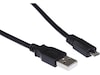 USB-A til USB Micro-B kabel 0,5m (sort) USB-kabler