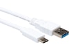USB-A til USB-C kabel 2m (hvit) USB-kabler