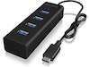 ICY BOX Type-C® til 4-ports USB 3.0 Type-A Hub, aluminiumsdeksel Dockingstasjon & USB-HUB