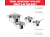 Tefal Intuition 7-delers grytesett i ubelagt rustfritt stål B864S734 Tilbehør til stekeovn og komfyrer