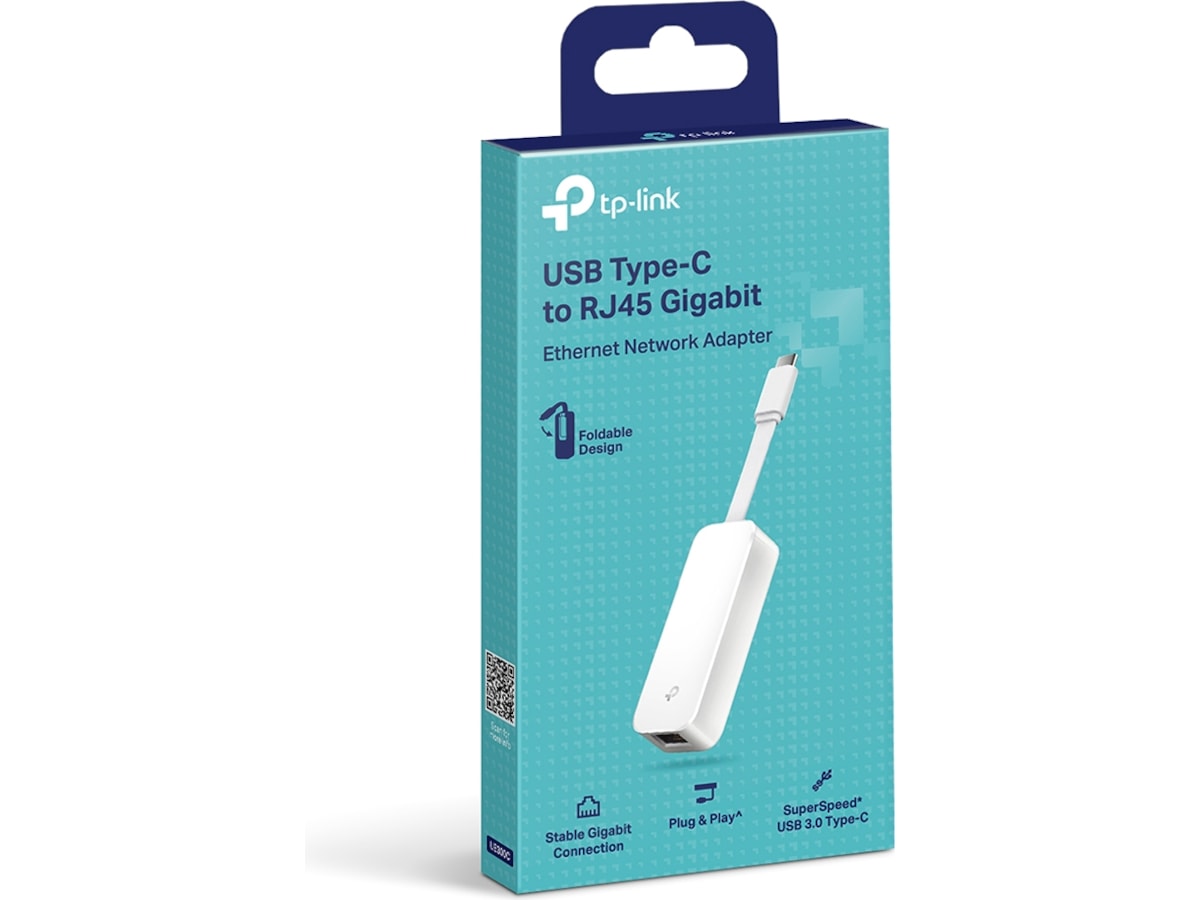 TP-Link UE300C USB-C til Ethernet adapter (hvit) Nettverkskort