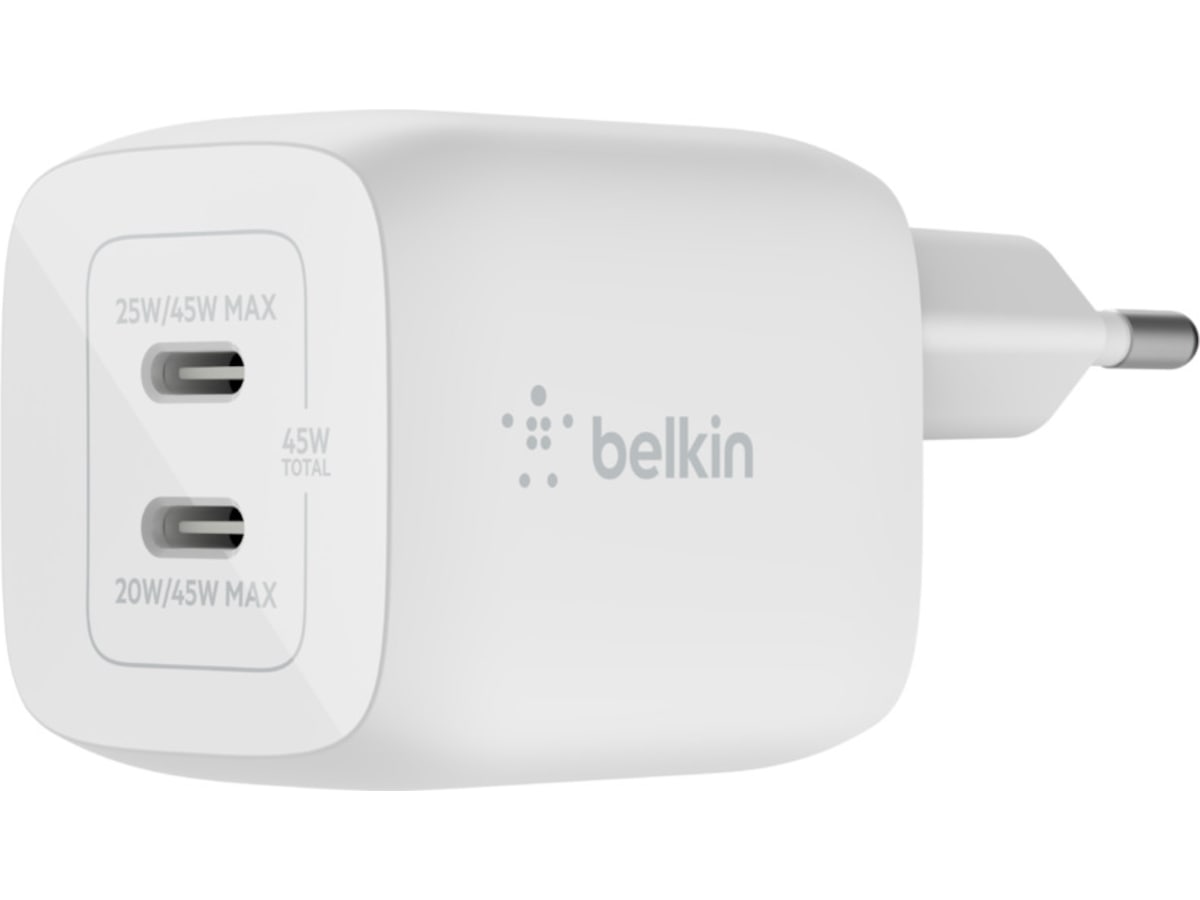Belkin BOOST CHARGE 45W Vegglader (hvit) Mobilladere