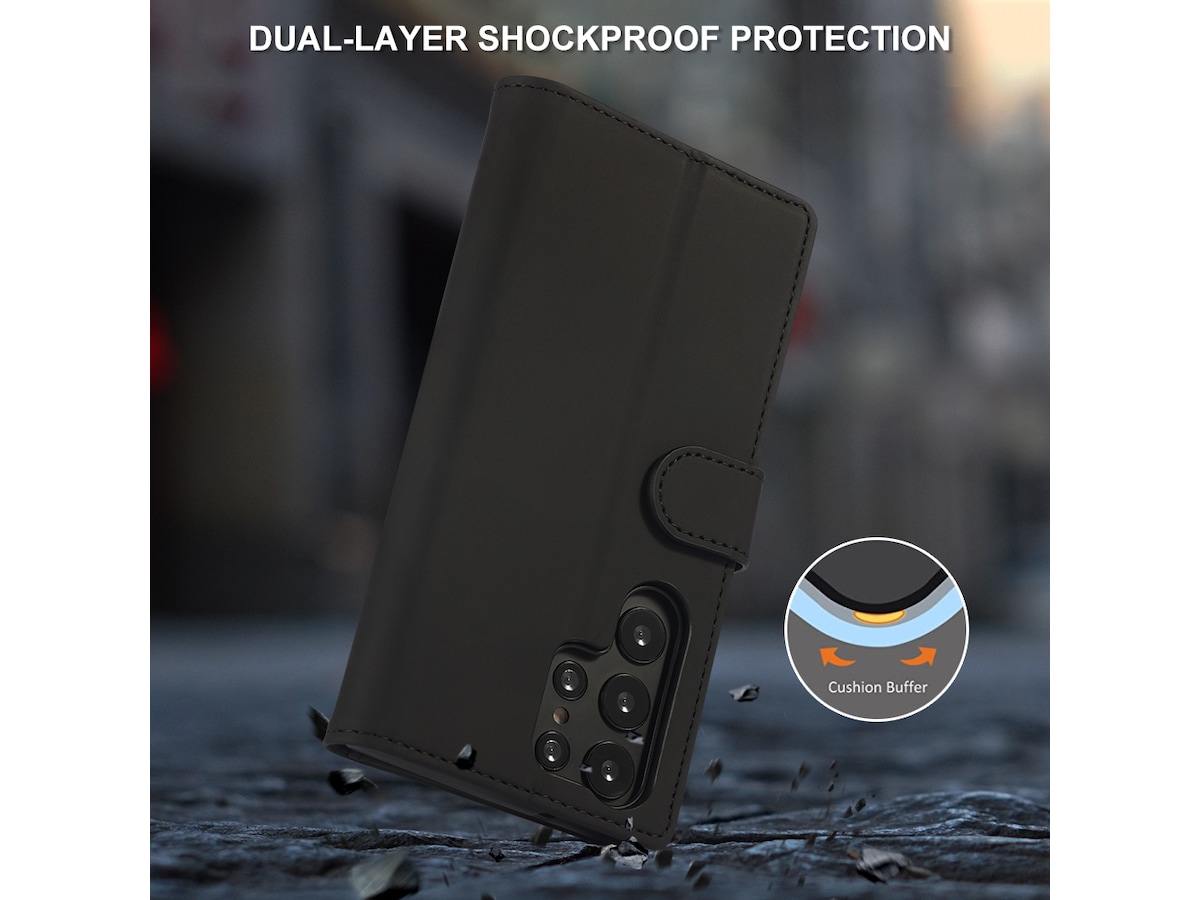 iiglo Galaxy S23 Ultra Lommebokdeksel (sort) Mobildeksel