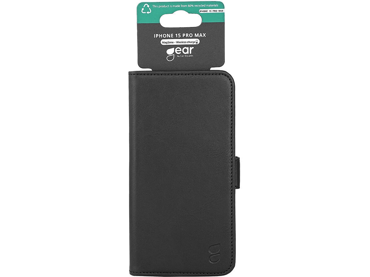 Gear iPhone 15 Pro Max Lommebokdeksel (sort) Mobildeksel