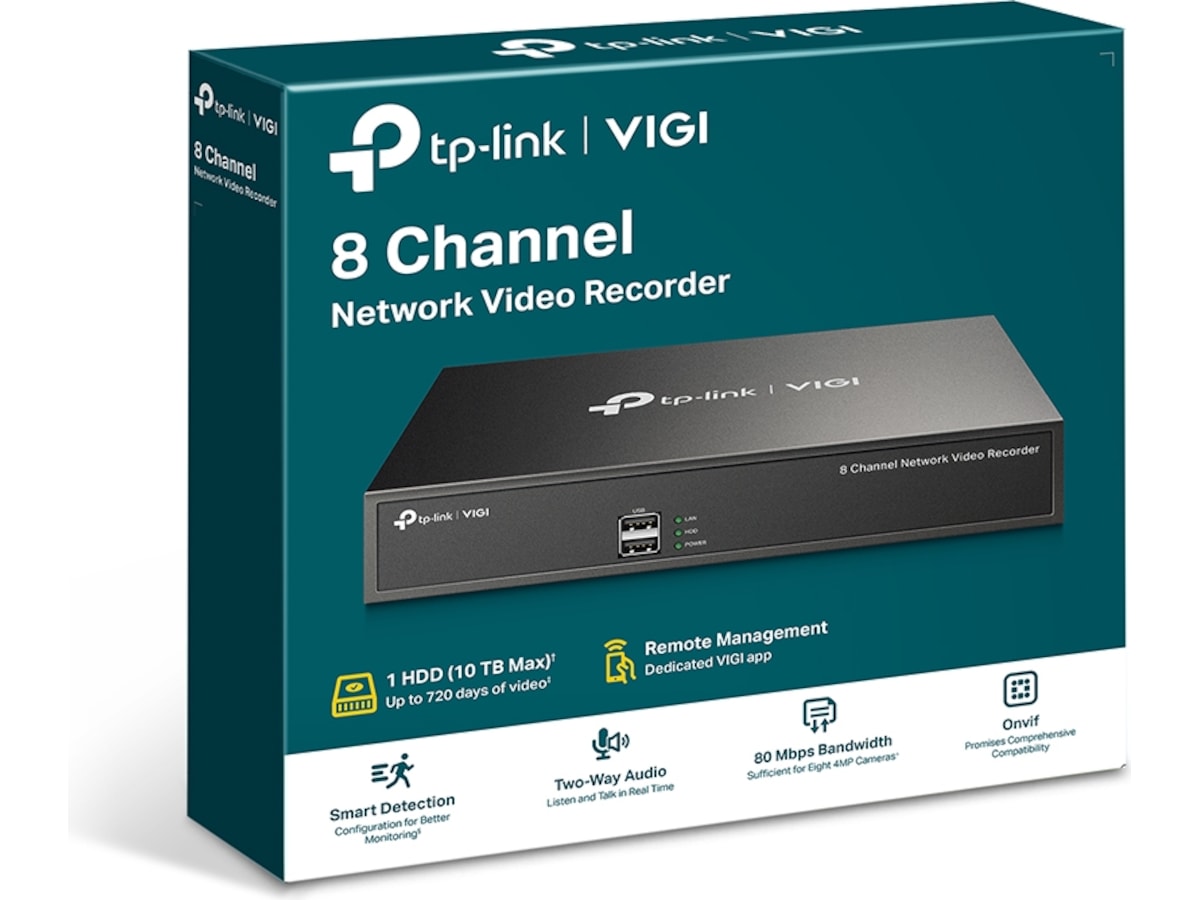 TP-Link VIGI NVR1008H Network video recorder Tilbehør til overvåkningskameraer