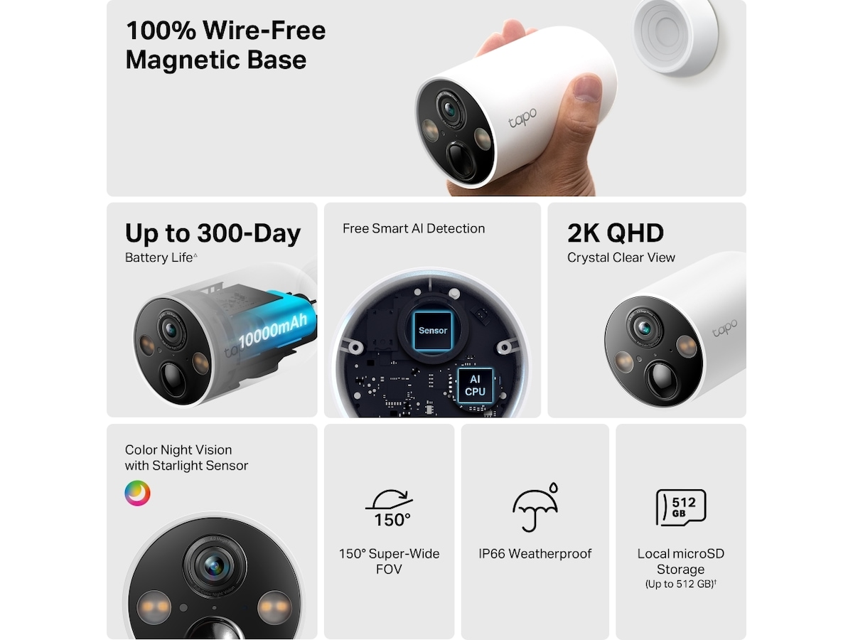 TP-Link Tapo C425 utendørs overvåkningskamera Overvåkningskameraer