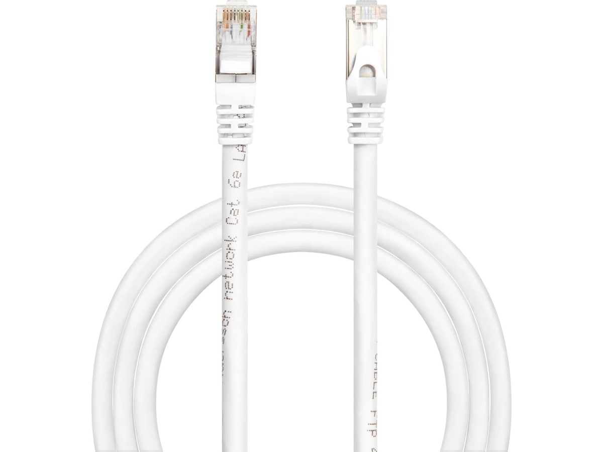 Nettverkskabel CAT6e 0,5m (hvit) Nettverkskabler