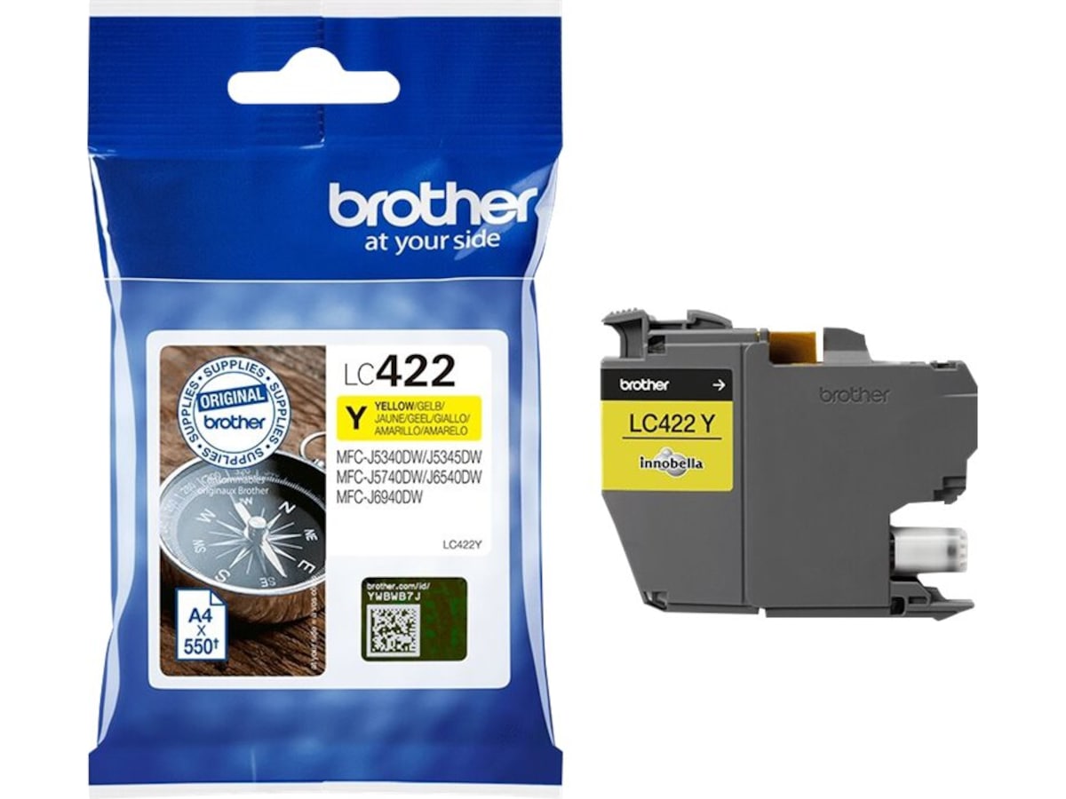 Brother blekk LC422Y Gul Blekkpatroner