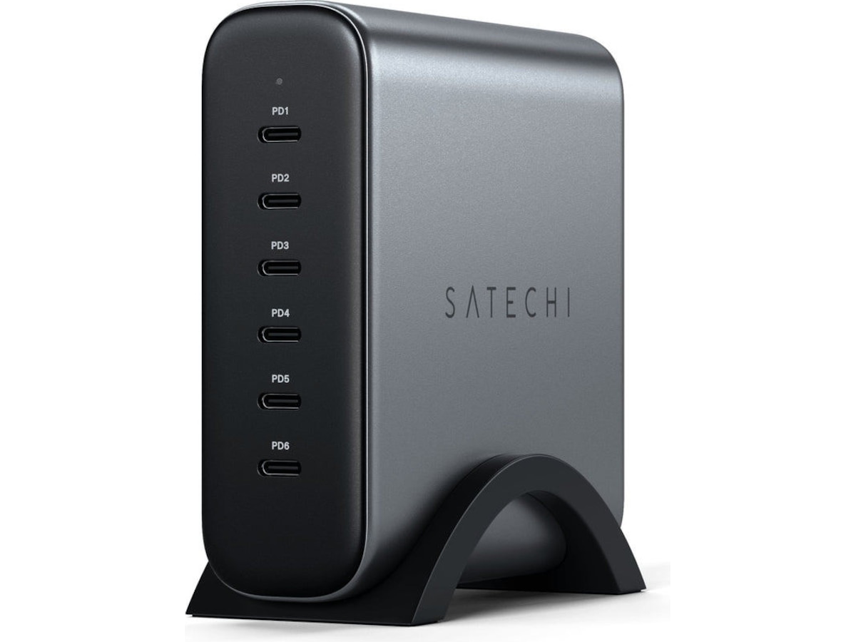 Satechi GaN 6Port 200W Ladestasjon (space gray) Mobilladere