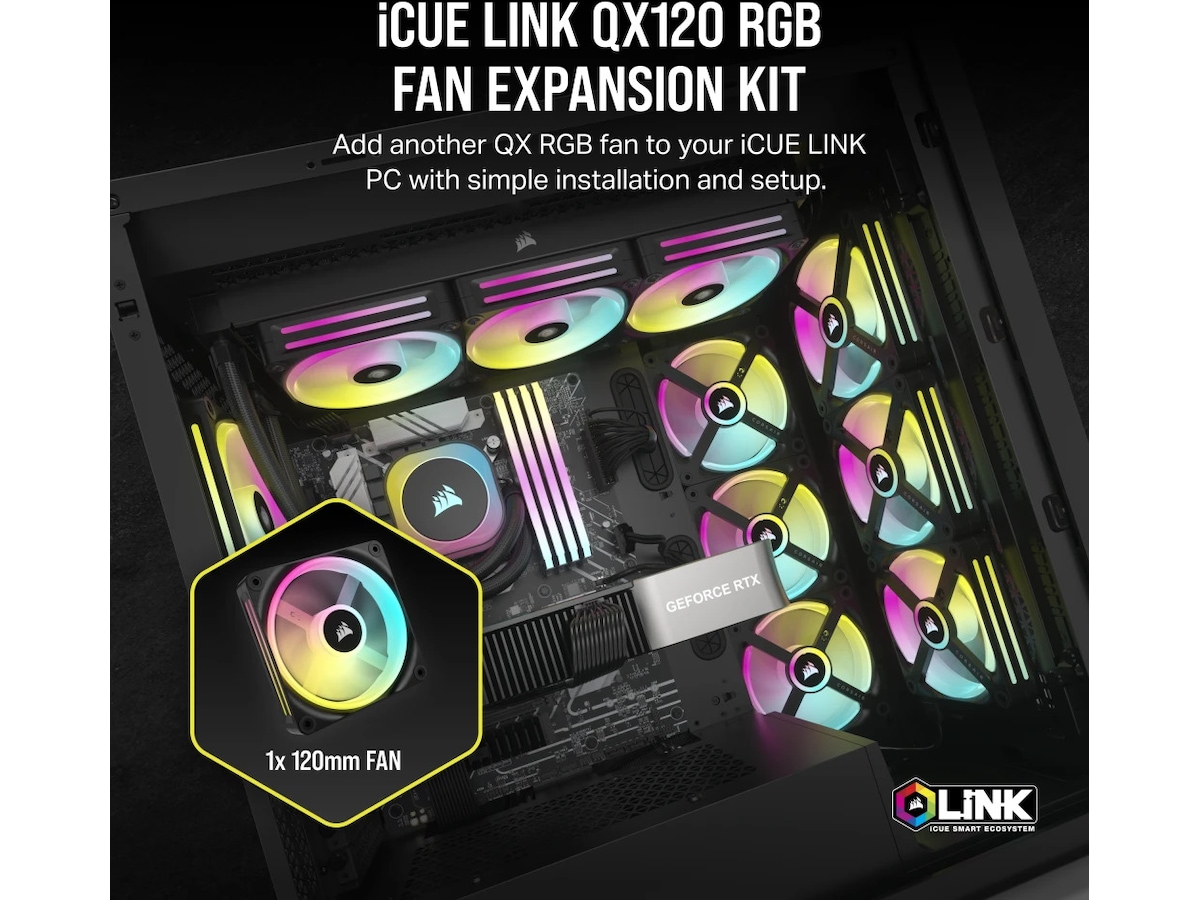 Corsair iCUE LINK QX120 RGB 120mm Vifte (sort) Vifter