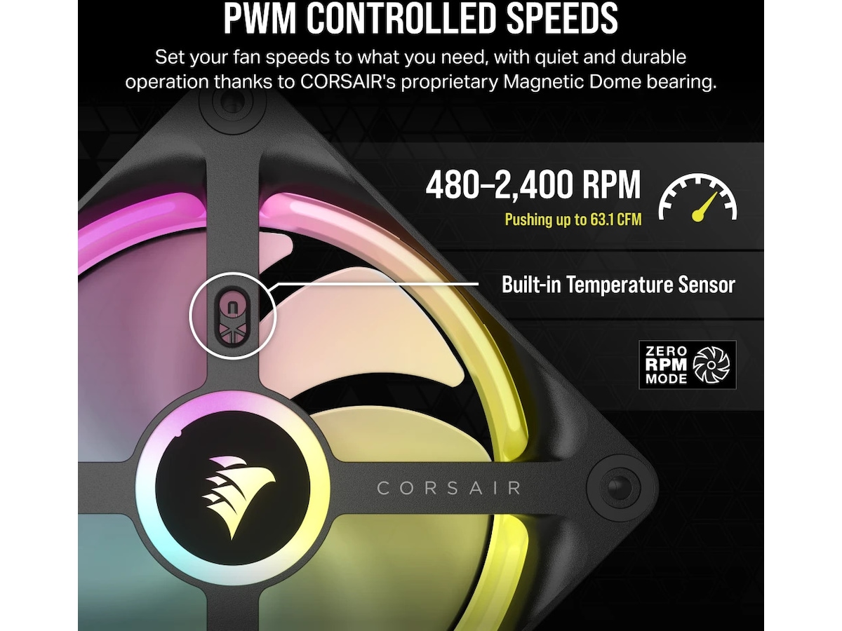 Corsair iCUE LINK QX120 RGB 120mm Vifte (sort) Vifter