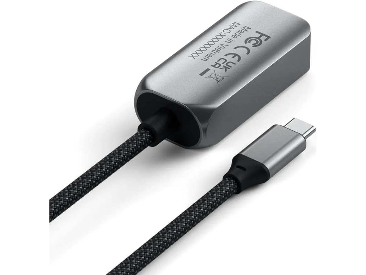 Satechi USB-C til Ethernet Adapter 18cm (grå) Kabeladaptere & overganger