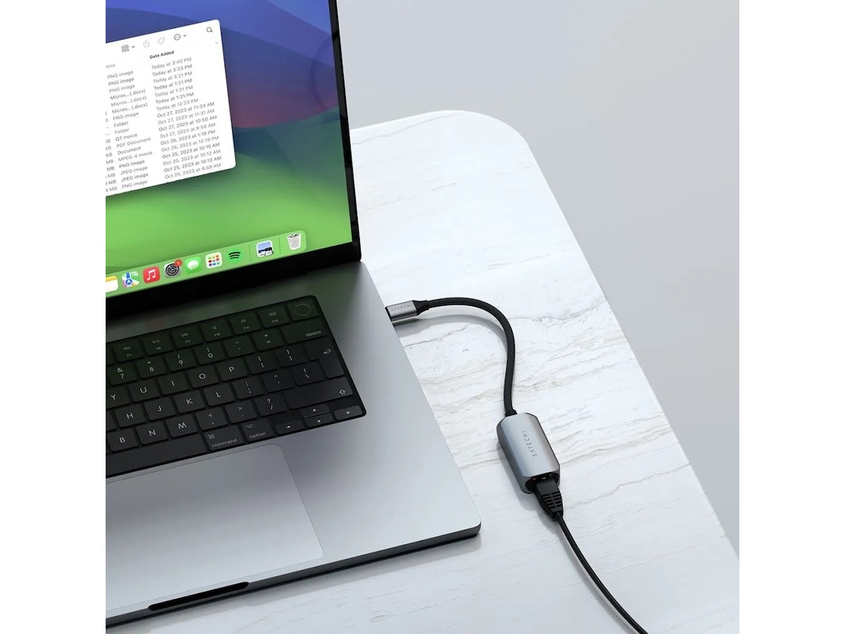 Satechi USB-C til Ethernet Adapter 18cm (grå) Kabeladaptere & overganger