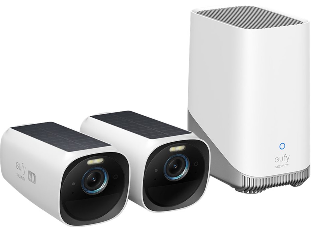 Eufy S330 eufyCam 3 Kit 4K overvåkningskamera 2 pk inkl HomeBase 3 Overvåkningskameraer