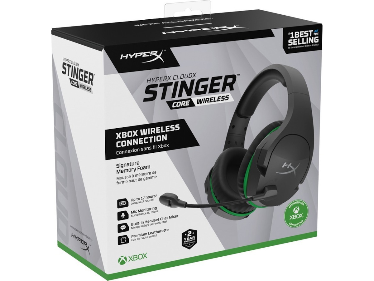 HyperX CloudX Stinger Core Trådløst gaming headsett for Xbox (grå/grønn) Gamingheadset