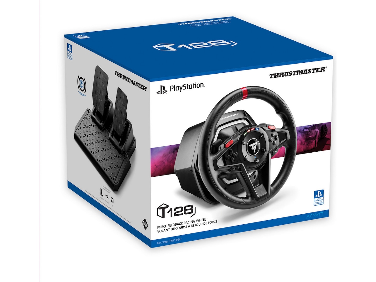 Thrustmaster T128 PlayStation (sort) Ratt og pedaler