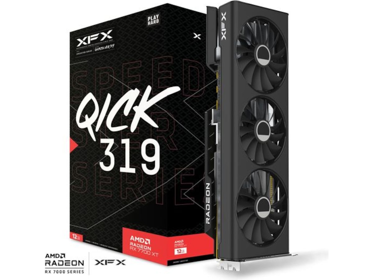 XFX Speedster QICK 319 Radeon RX 7700 XT Black Skjermkort