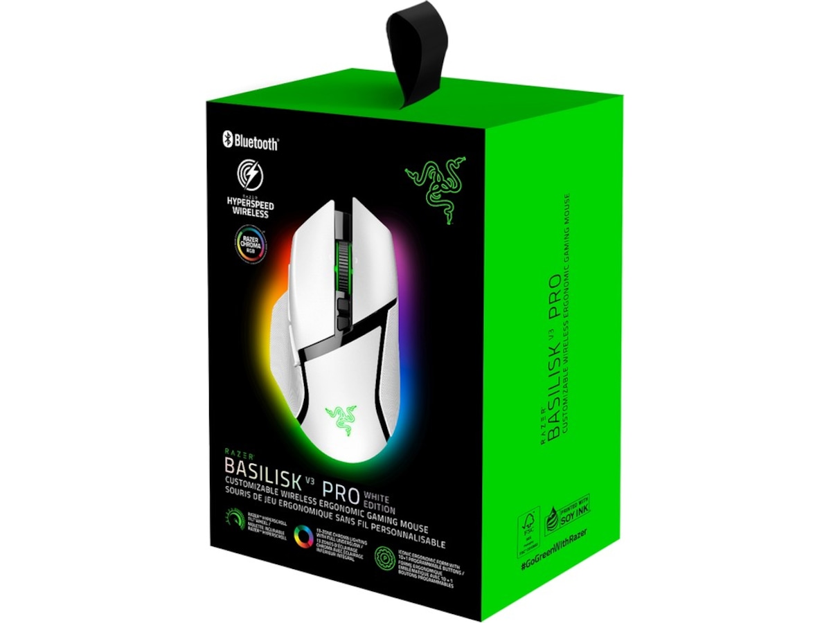 Razer Basilisk V3 Pro Gamingmus (hvit) Gamingmus