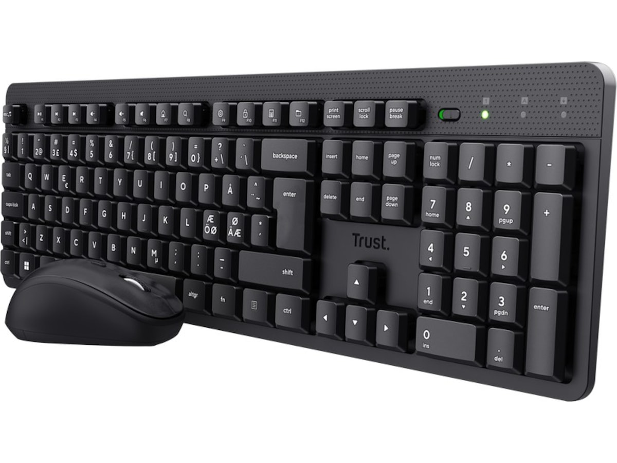 Trust TKM-360 trådløs mus og tastatur nordisk (sort) Mus & tastatur -kombipakker