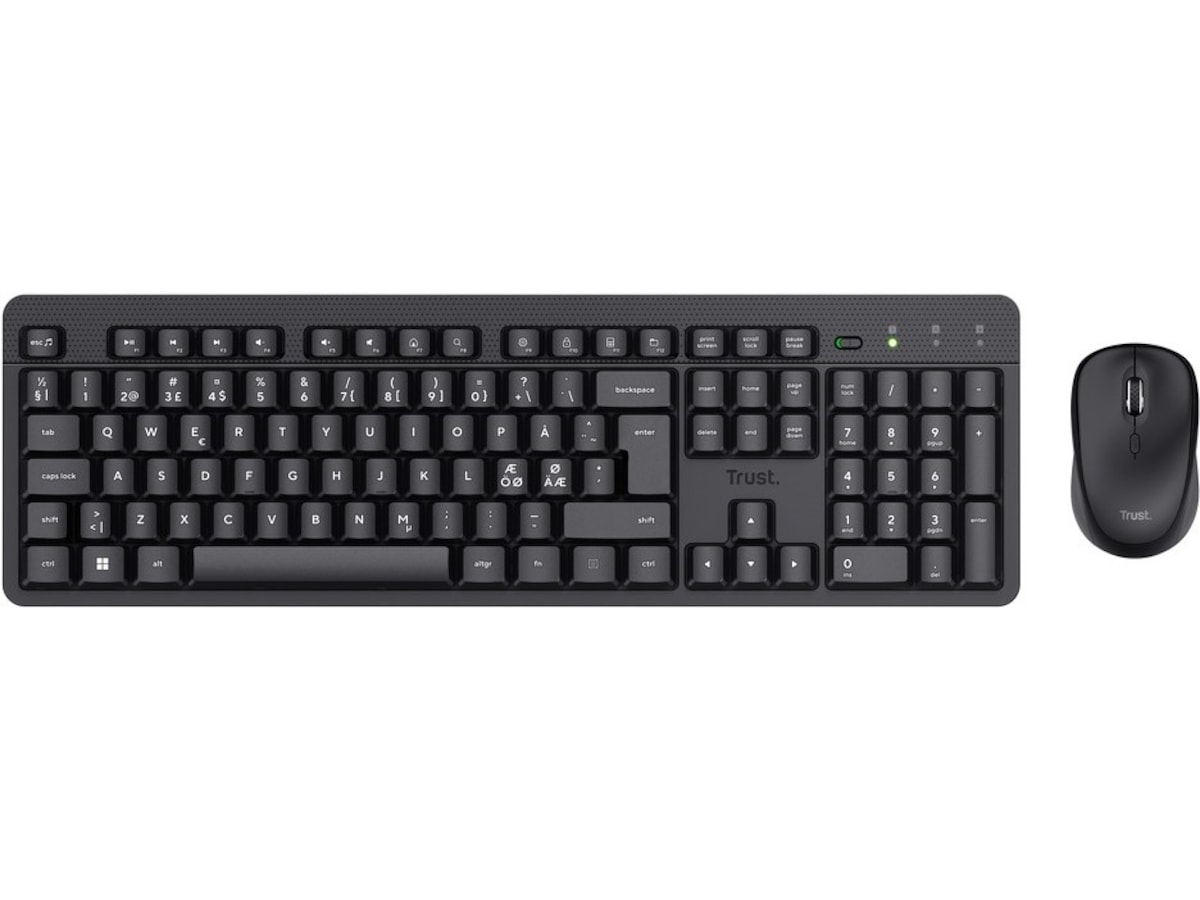 Trust TKM-360 trådløs mus og tastatur nordisk (sort) Mus & tastatur -kombipakker