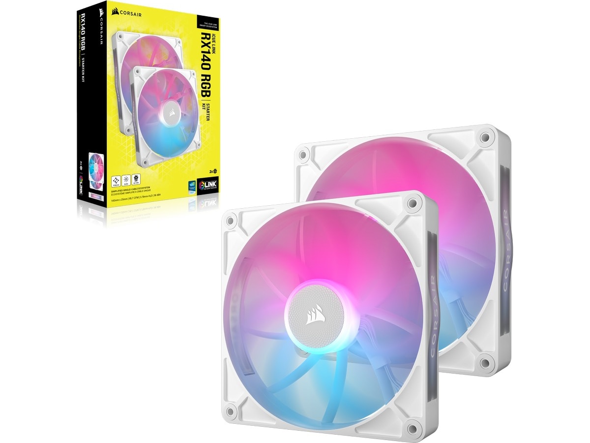 Corsair iCUE Link RX140 RGB Vifte 2pk (hvit) Vifter