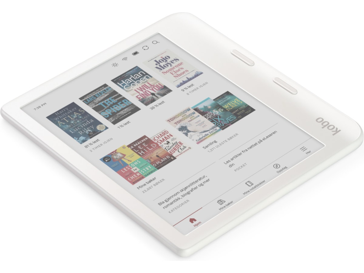 Kobo Libra Colour 7" 32GB (hvit) Lesebrett