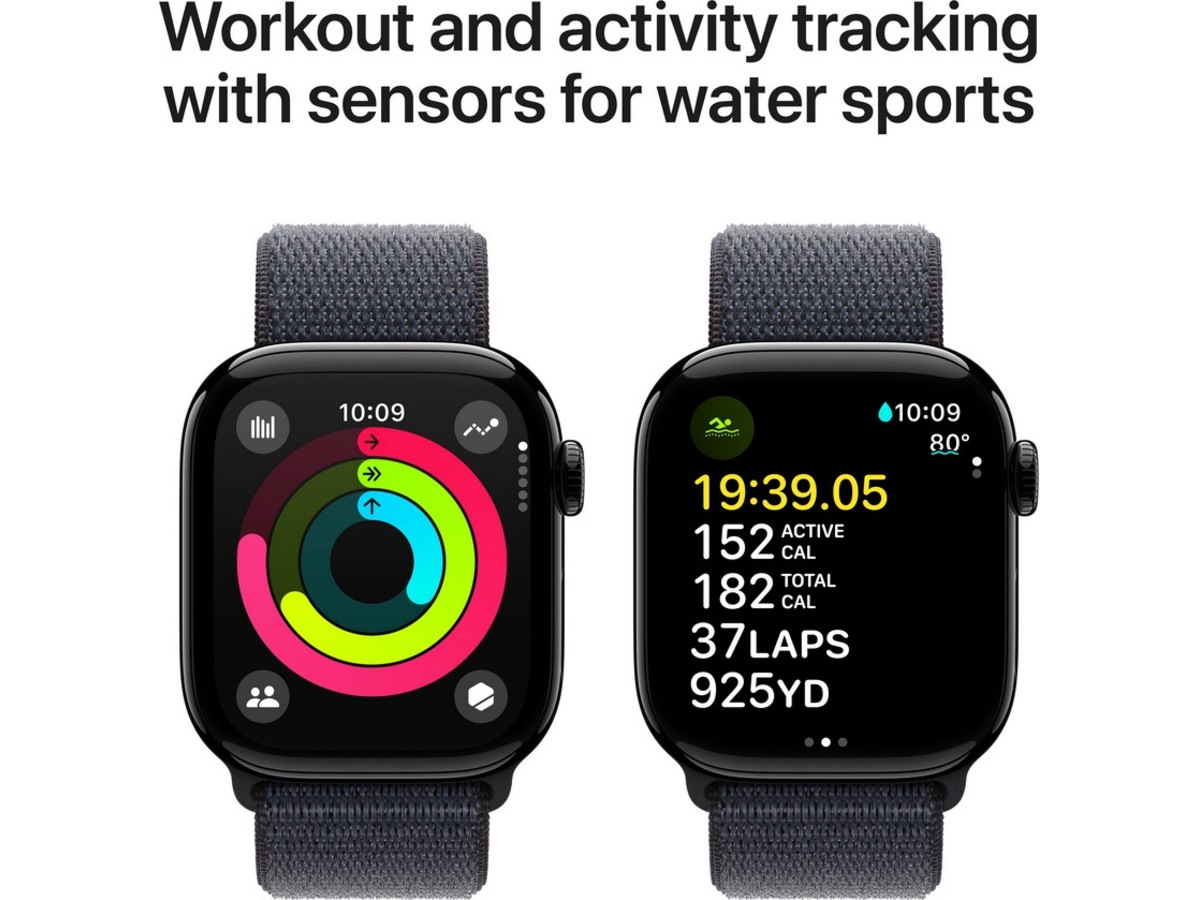 Apple Watch Series 10 GPS 42mm Aluminium (gagatsvart) Smartklokker