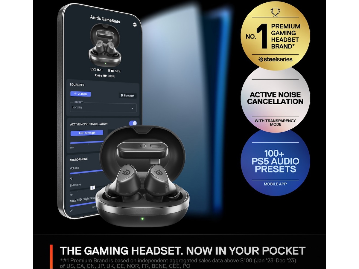 SteelSeries Arctis GameBuds trådløse ørepropper for PS5 (sort) Gamingheadset