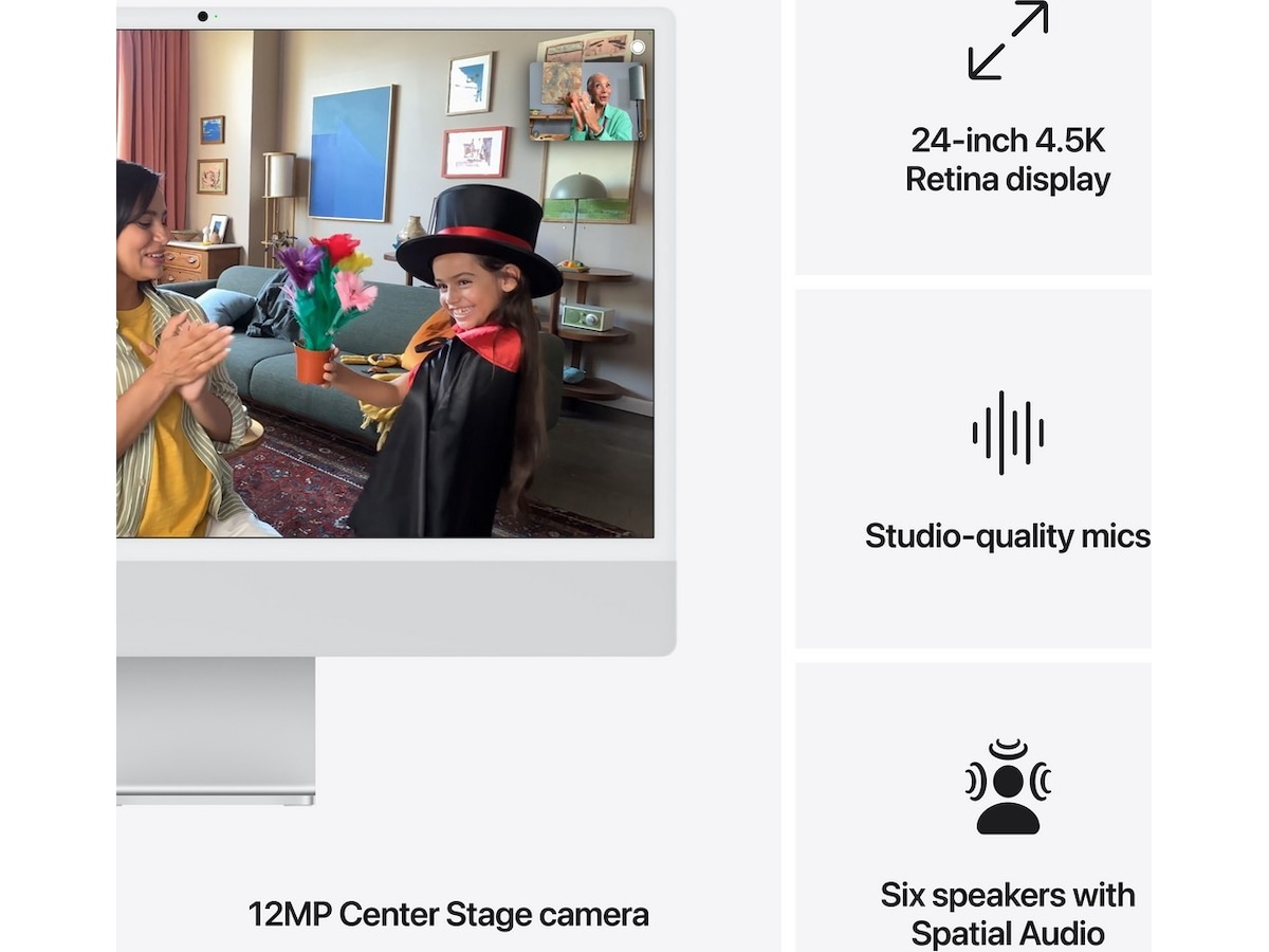 iMac 24 4.5K (2024) 512GB (sølv) Stasjonær PC