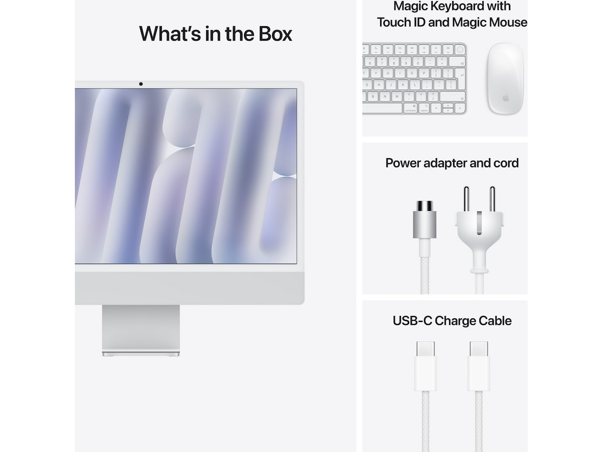 iMac 24 4.5K (2024) 512GB (sølv) Stasjonær PC