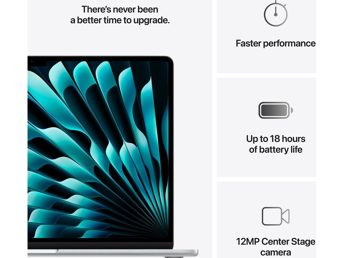 MacBook Air 15" M4 (2025) 256GB (sølv) -B-Grade Demo bærbar PC