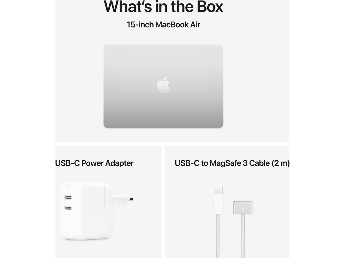 MacBook Air 15" M4 (2025) 256GB (sølv) -B-Grade Demo bærbar PC