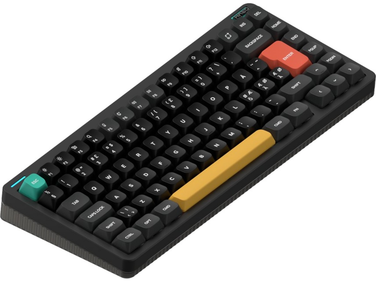 NuPhy Halo75 V2 trådløst gaming tastatur (Obsidian black/lemon) Gamingtastatur
