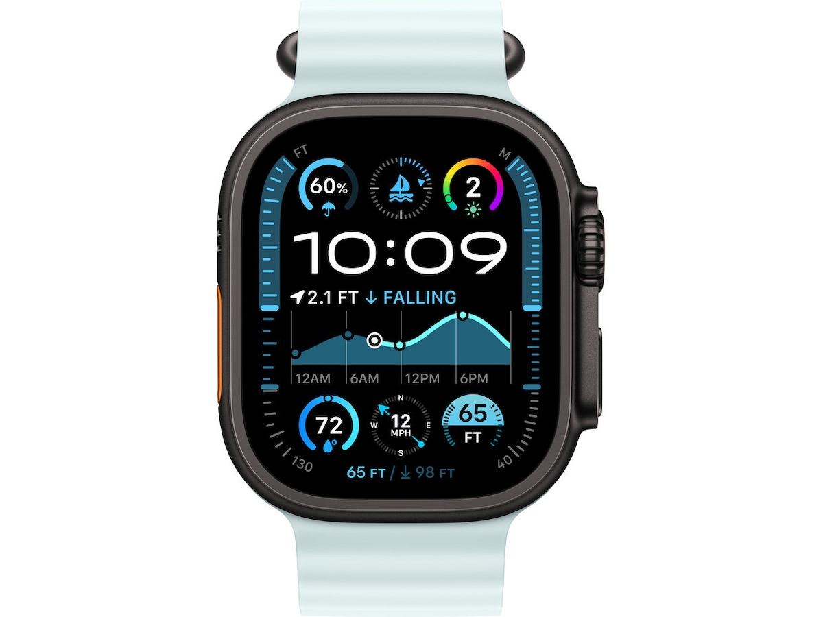 Apple Watch 49mm Black Titanium Ocean Band (ice blue) Reim